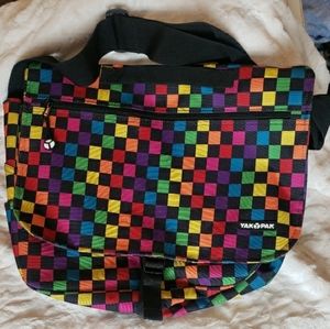 Multicolored yak pak messenger bag